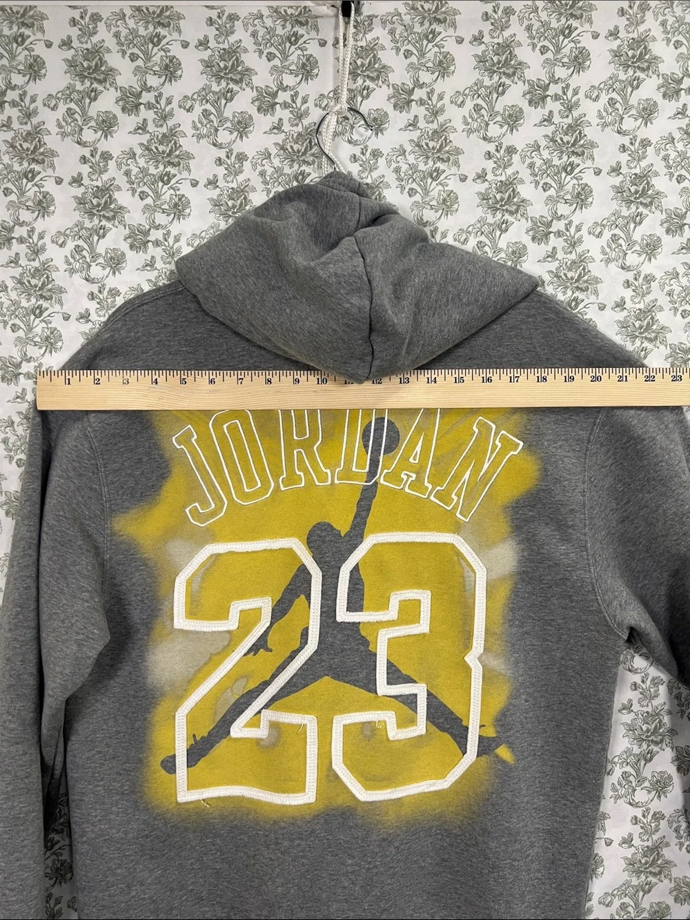 Jordan Gray Pullover Hoodie with Gold Logo